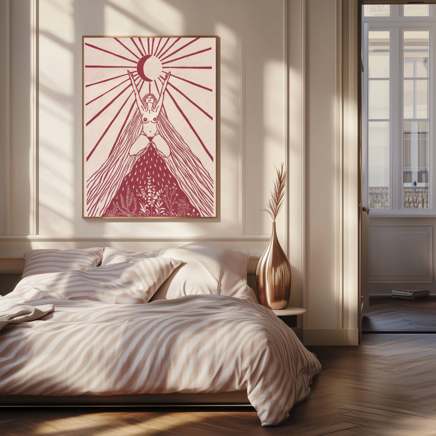 Vrouwenprint, cyclus kunst, vrouwen kunst, Womb Wisdom, Cyclisch leven