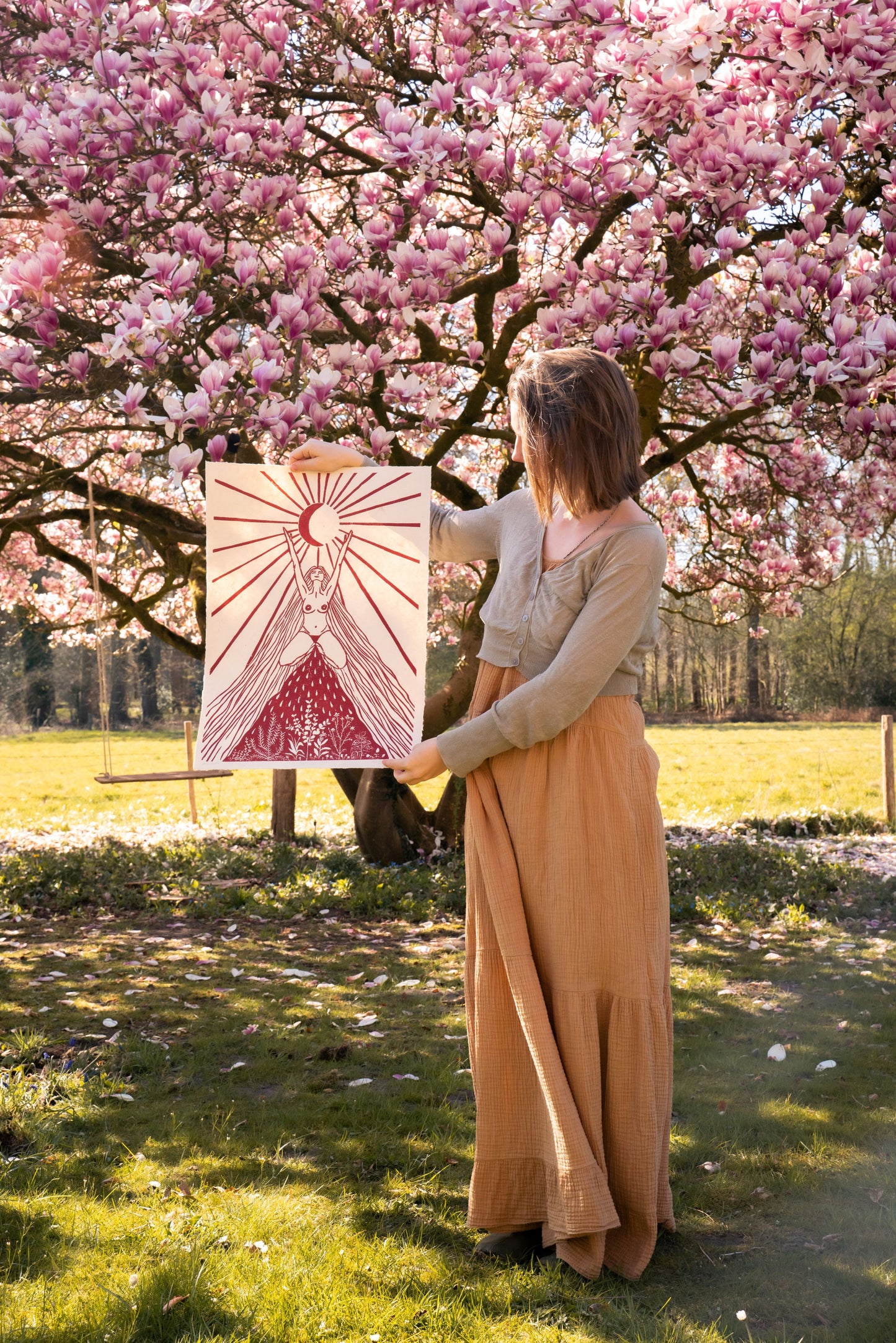 Vrouwenprint, cyclus kunst, vrouwen kunst, Womb Wisdom, Cyclisch leven