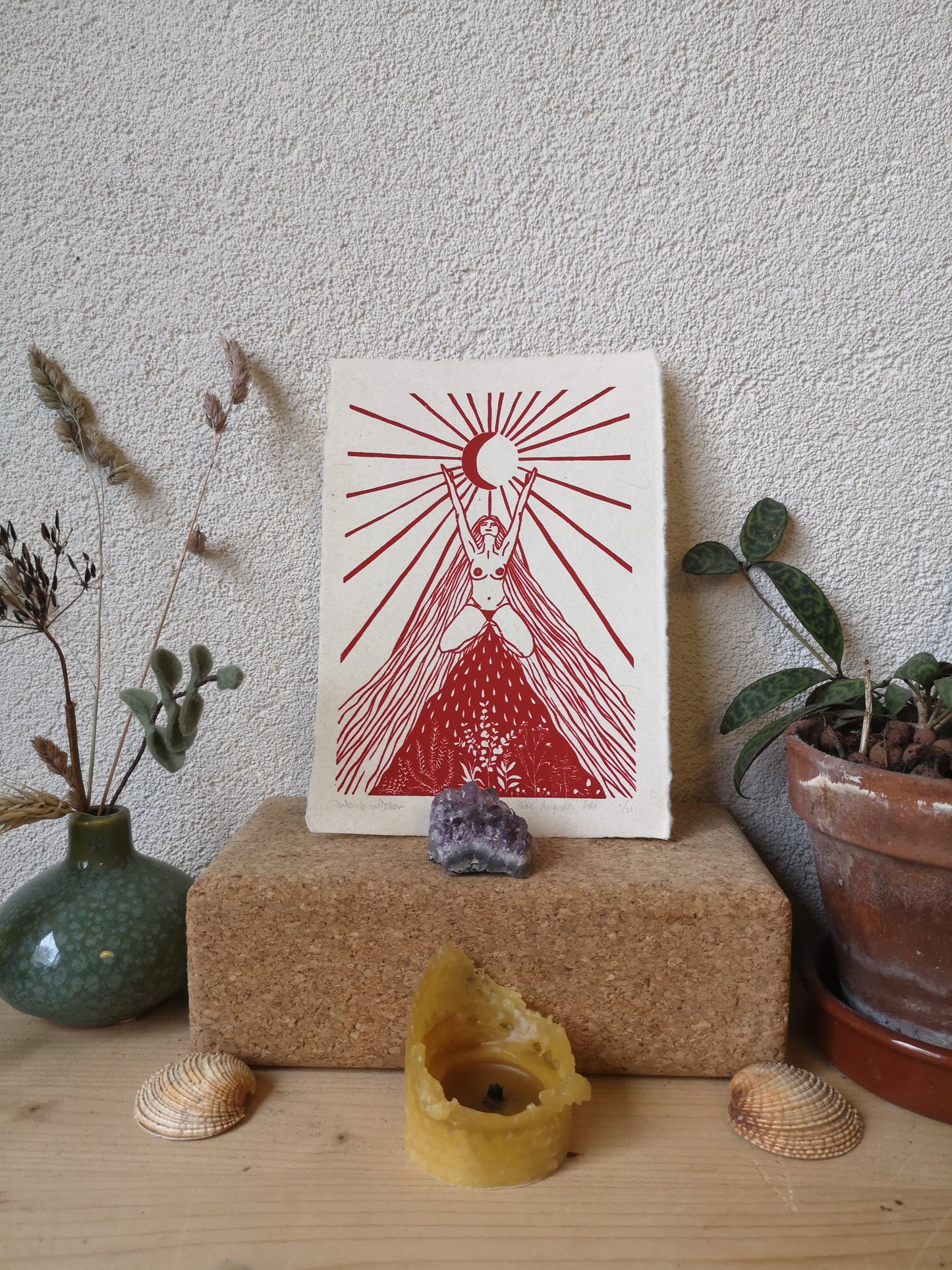 Vrouwenprint, cyclus kunst, vrouwen kunst, Womb Wisdom, Cyclisch leven