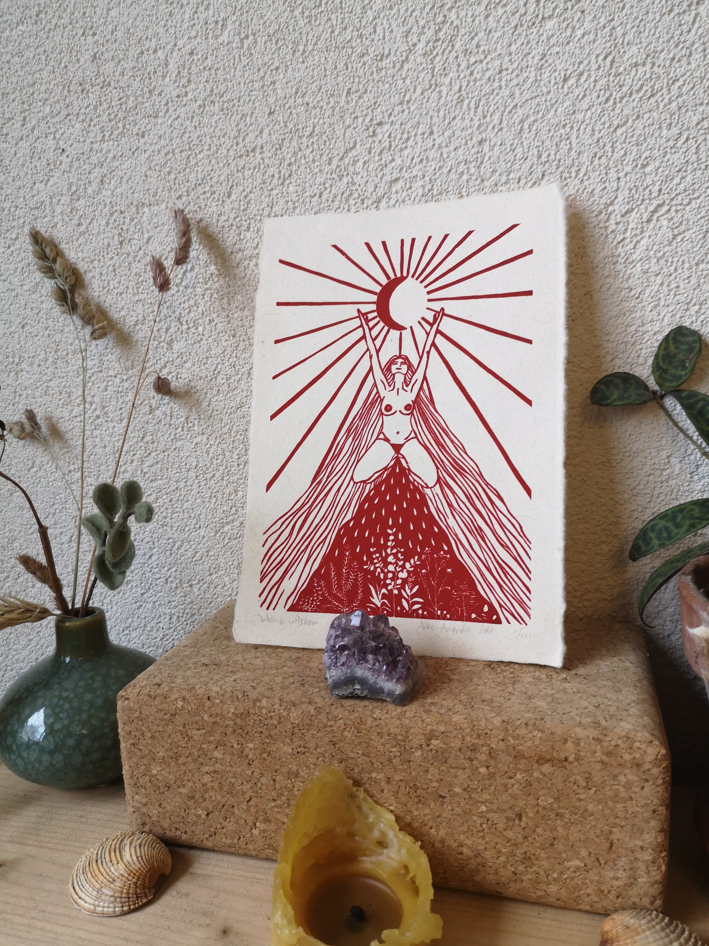 Vrouwenprint, cyclus kunst, vrouwen kunst, Womb Wisdom, Cyclisch leven