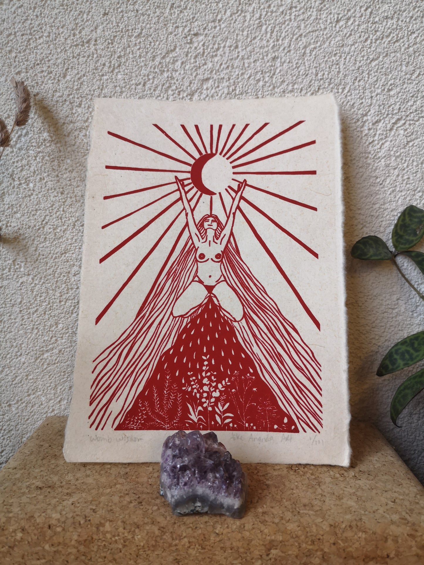 Vrouwenprint, cyclus kunst, vrouwen kunst, Womb Wisdom, Cyclisch leven