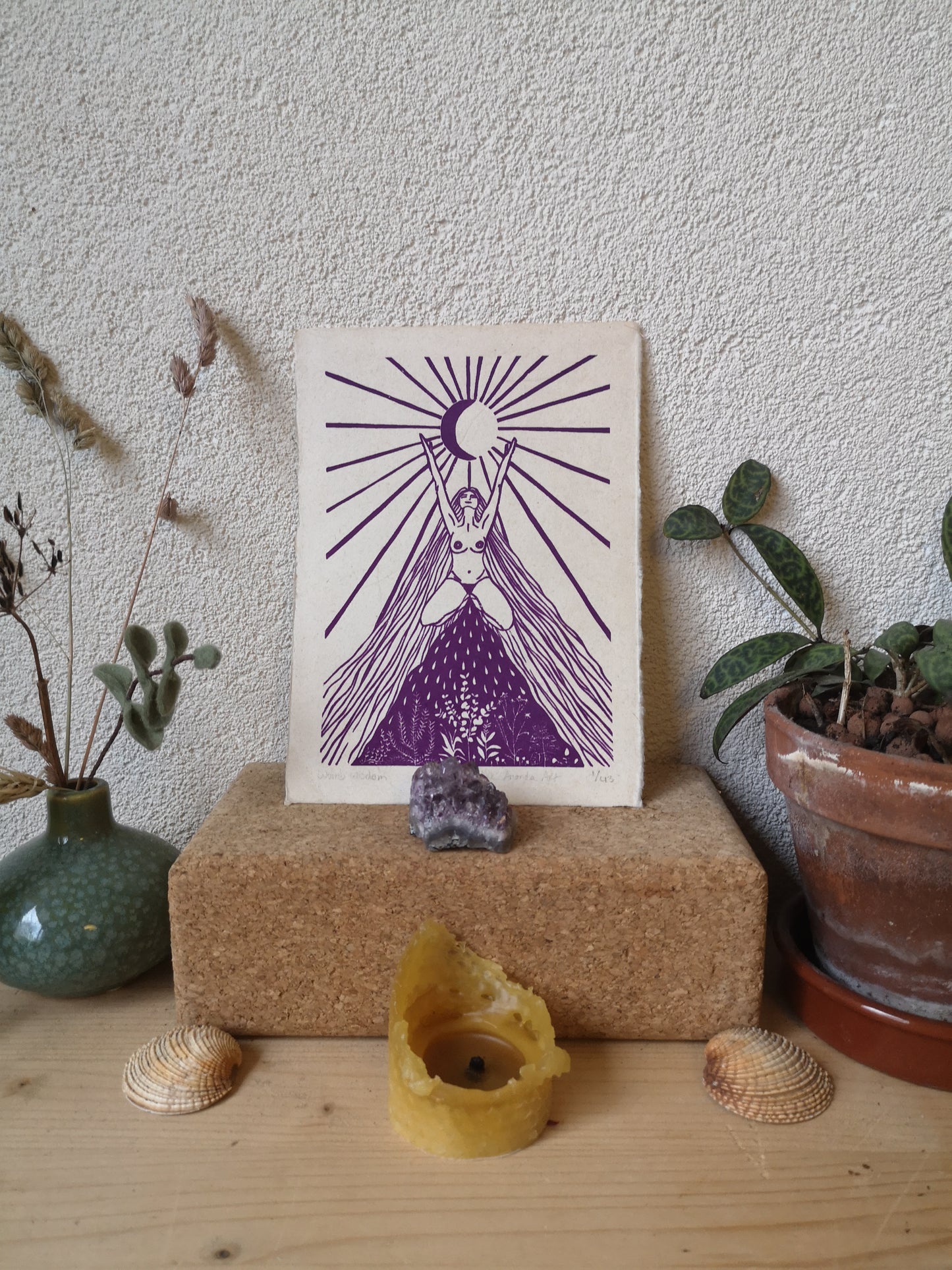 Vrouwenprint, cyclus kunst, vrouwen kunst, Womb Wisdom, Cyclisch leven