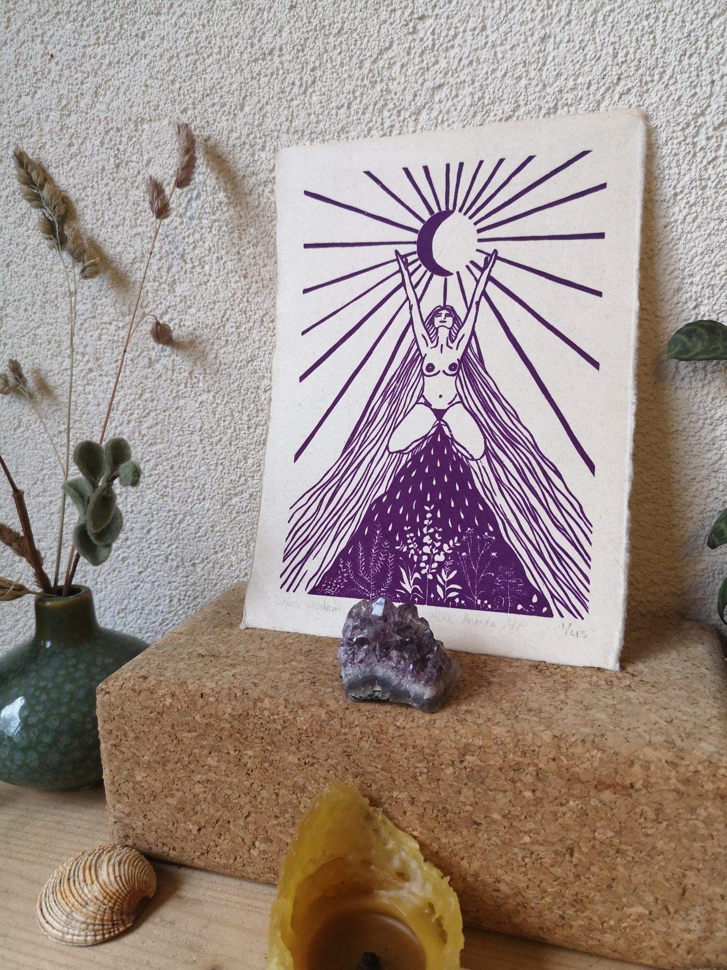 Vrouwenprint, cyclus kunst, vrouwen kunst, Womb Wisdom, Cyclisch leven