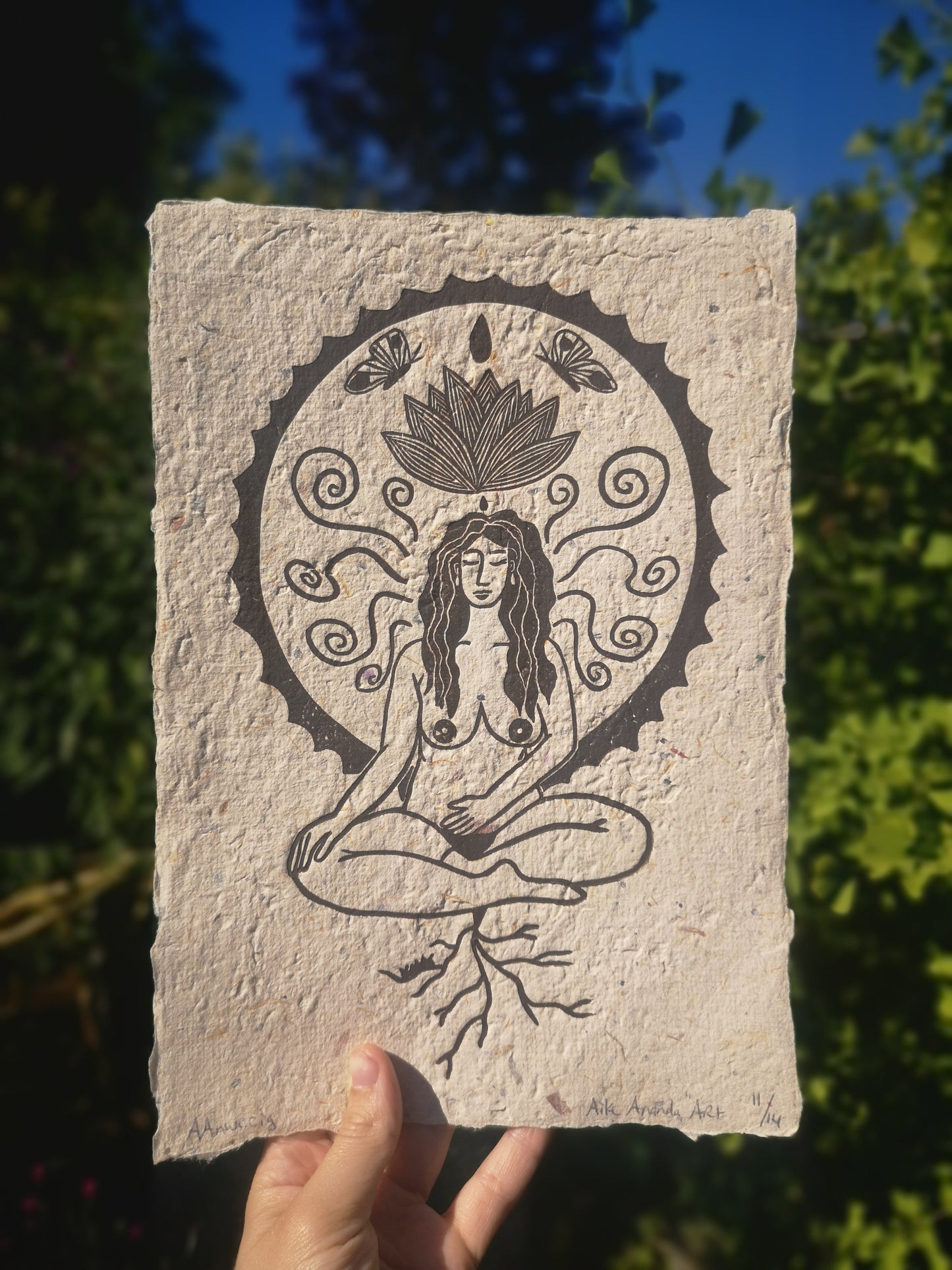 Aanwezig- handgeschept papier