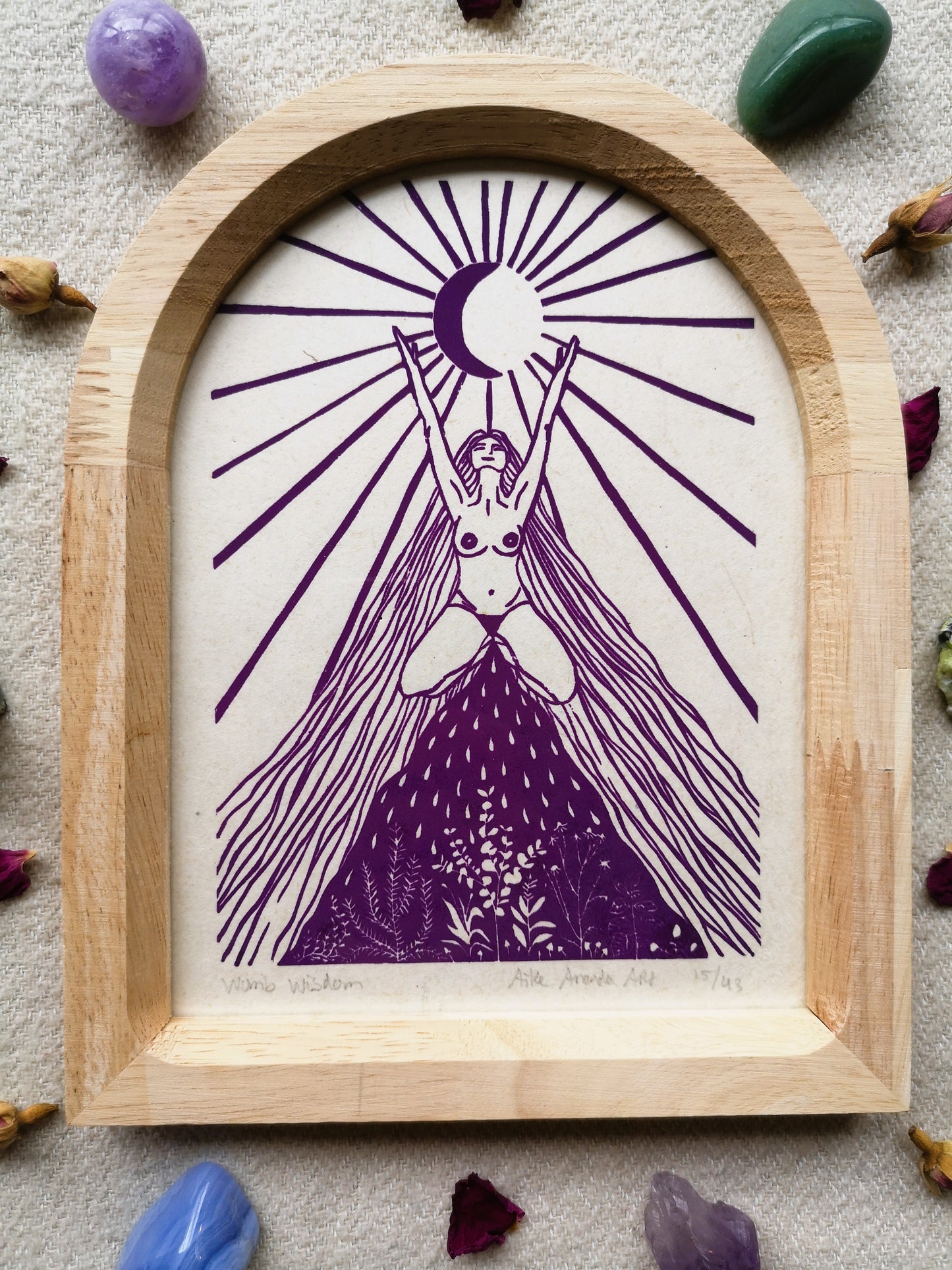 Womb Wisdom, feminine print, vrouwenprint, vrouwen kunst, menstruation art, cyclus kunst, moontime art. Divine feminine art.