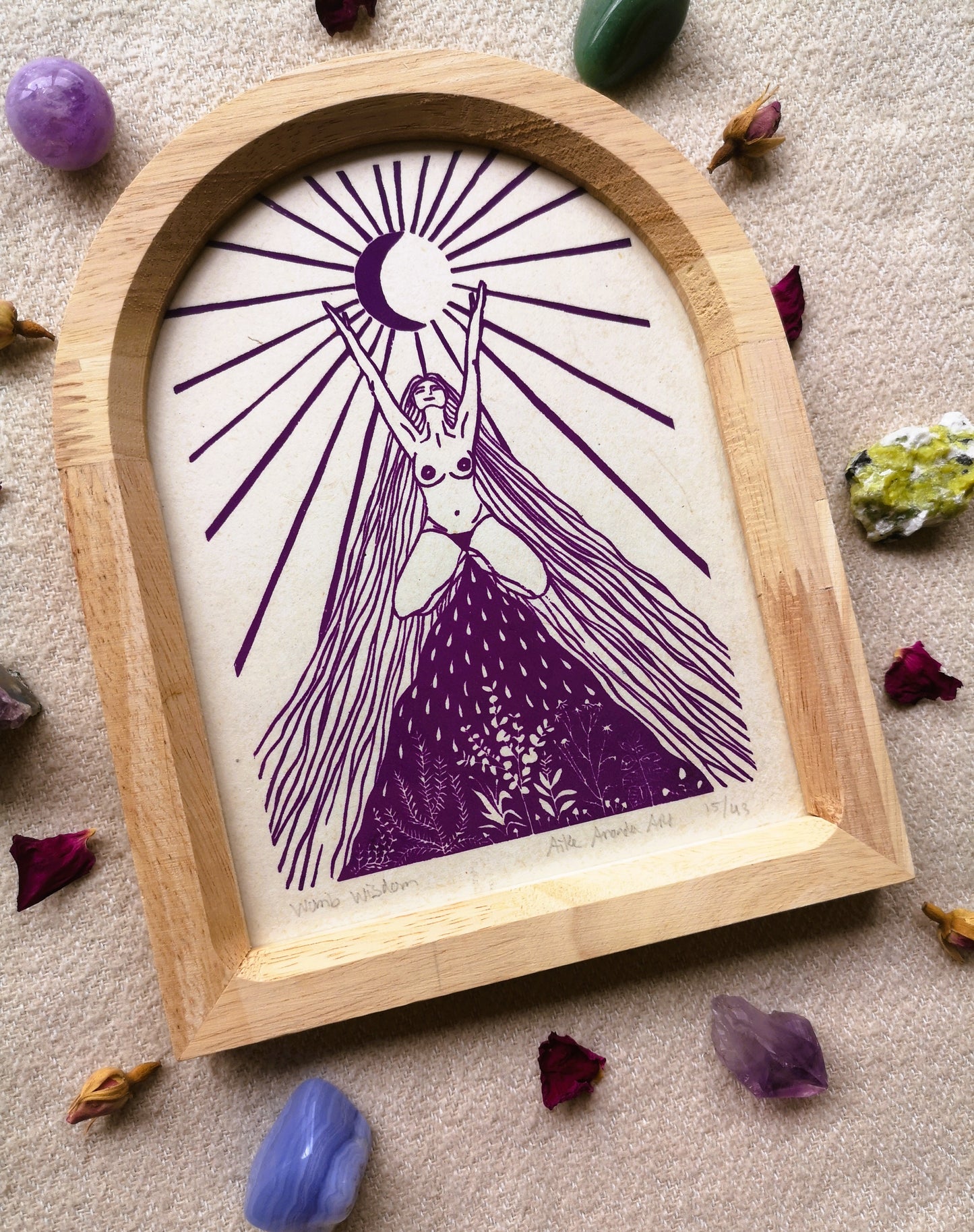 Womb Wisdom, feminine print, vrouwenprint, vrouwen kunst, menstruation art, cyclus kunst, moontime art. Divine feminine art.