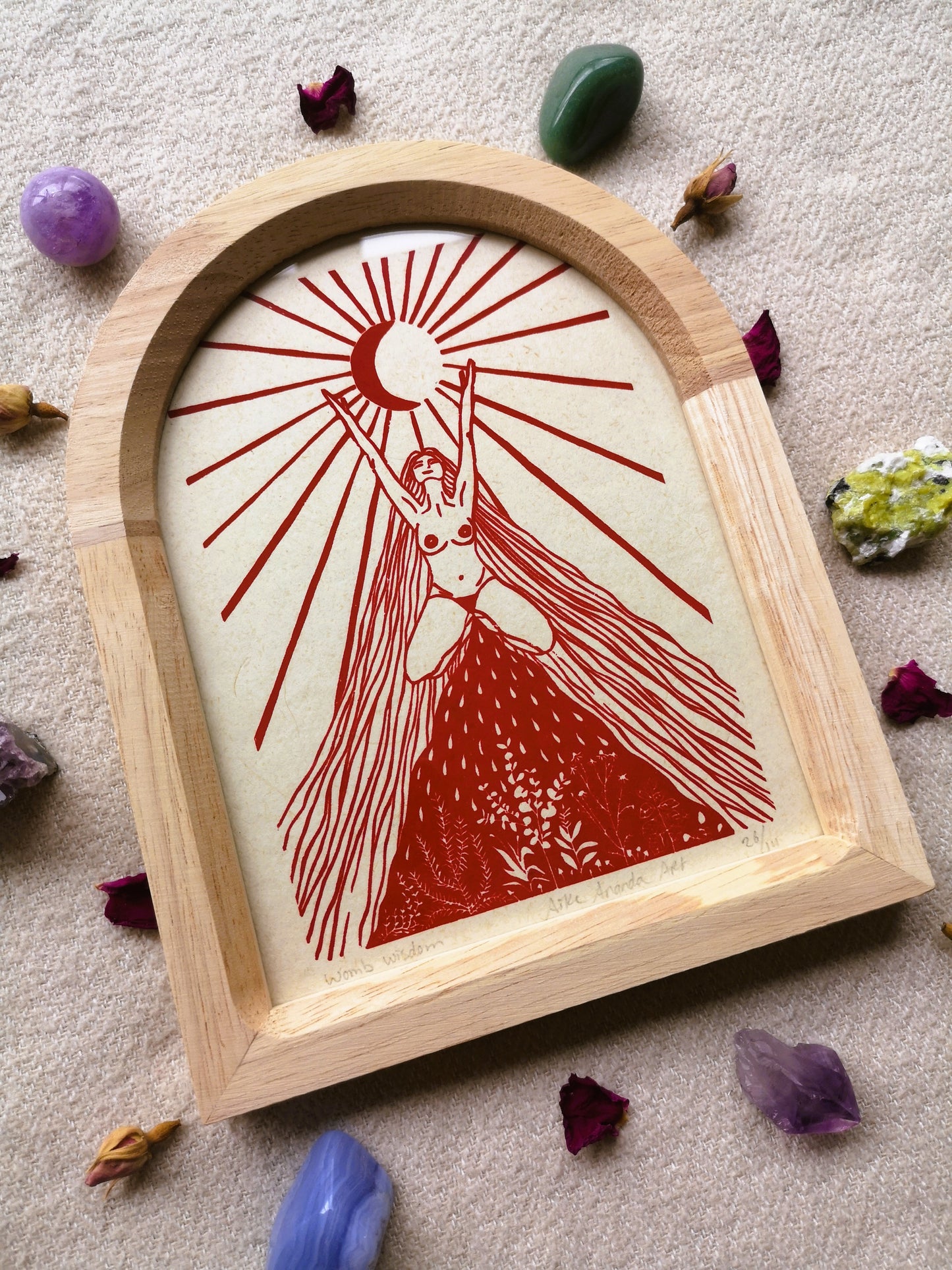 Womb Wisdom, feminine print, vrouwenprint, vrouwen kunst, menstruation art, cyclus kunst, moontime art. Divine feminine art.