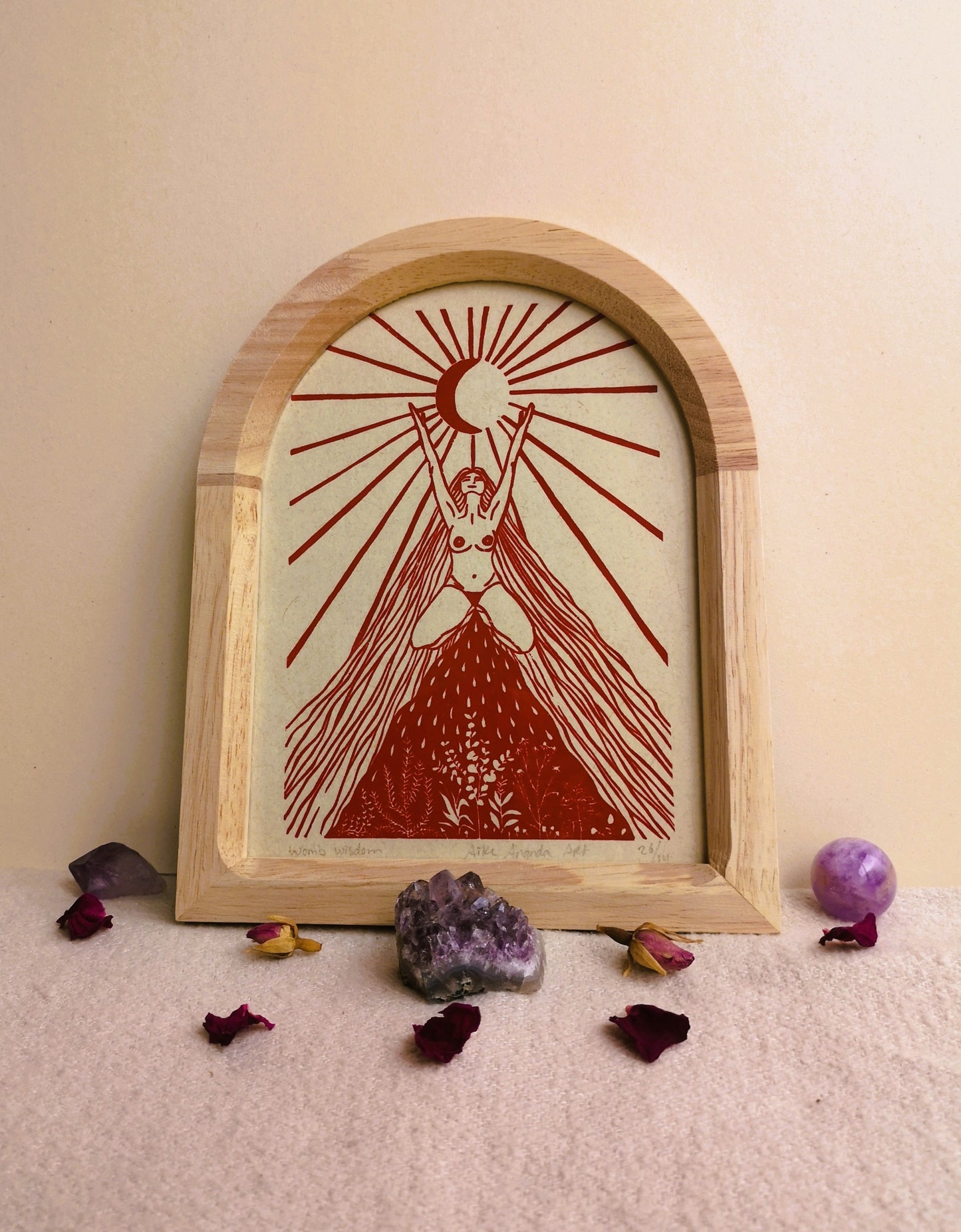 Womb Wisdom, feminine print, vrouwenprint, vrouwen kunst, menstruation art, cyclus kunst, moontime art. Divine feminine art.