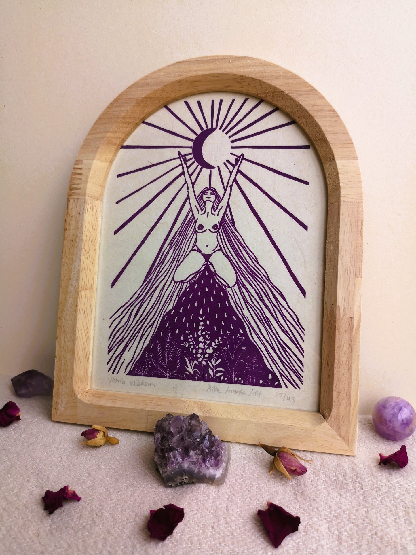 Womb Wisdom, feminine print, vrouwenprint, vrouwen kunst, menstruation art, cyclus kunst, moontime art. Divine feminine art.
