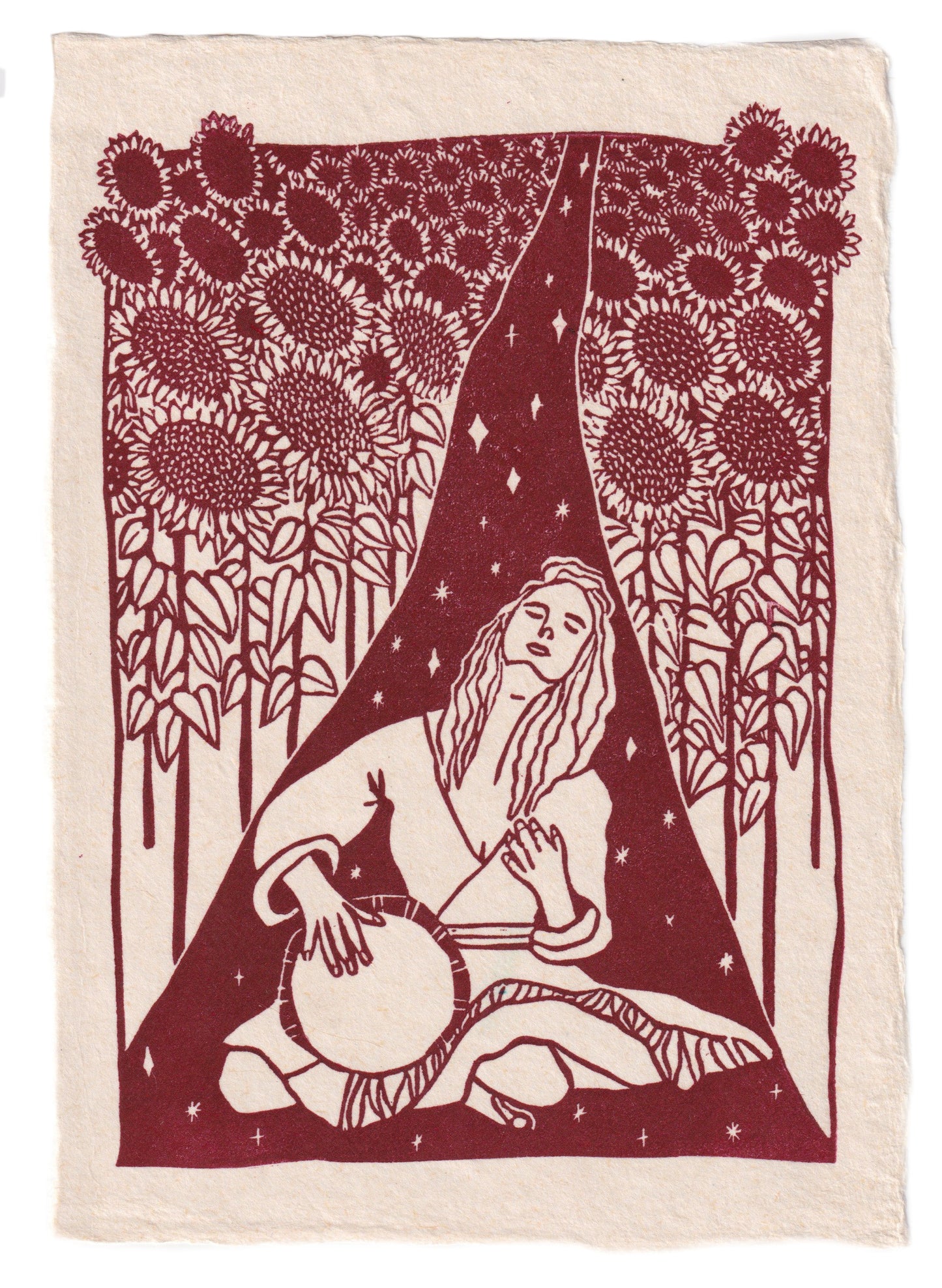 Mantra zingen kunst, singing art, drumming art, drum art, sunflower art, zonnebloemen kunst, spirituele kunst.