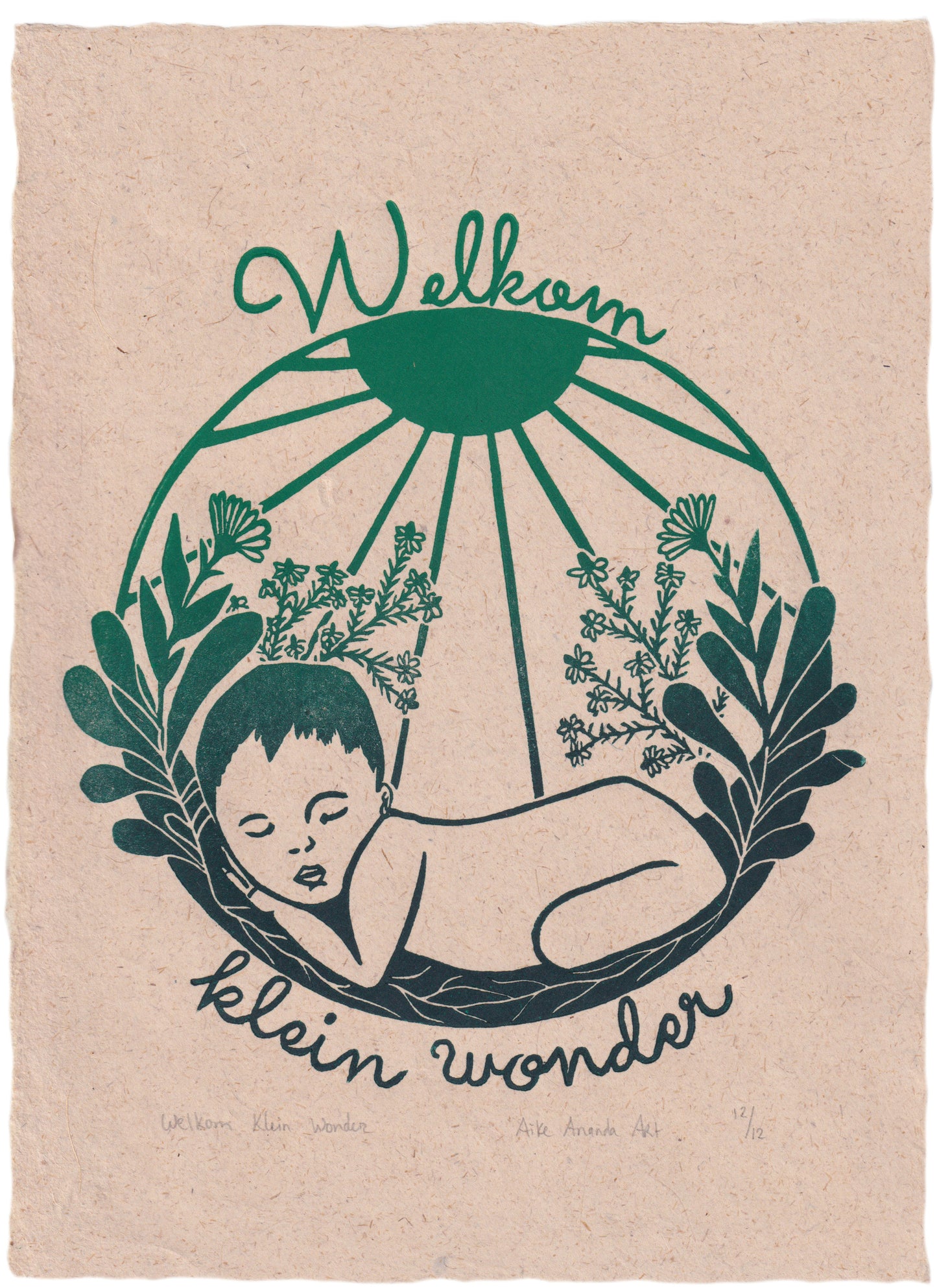 Welkom klein Wonder- Zeegroen