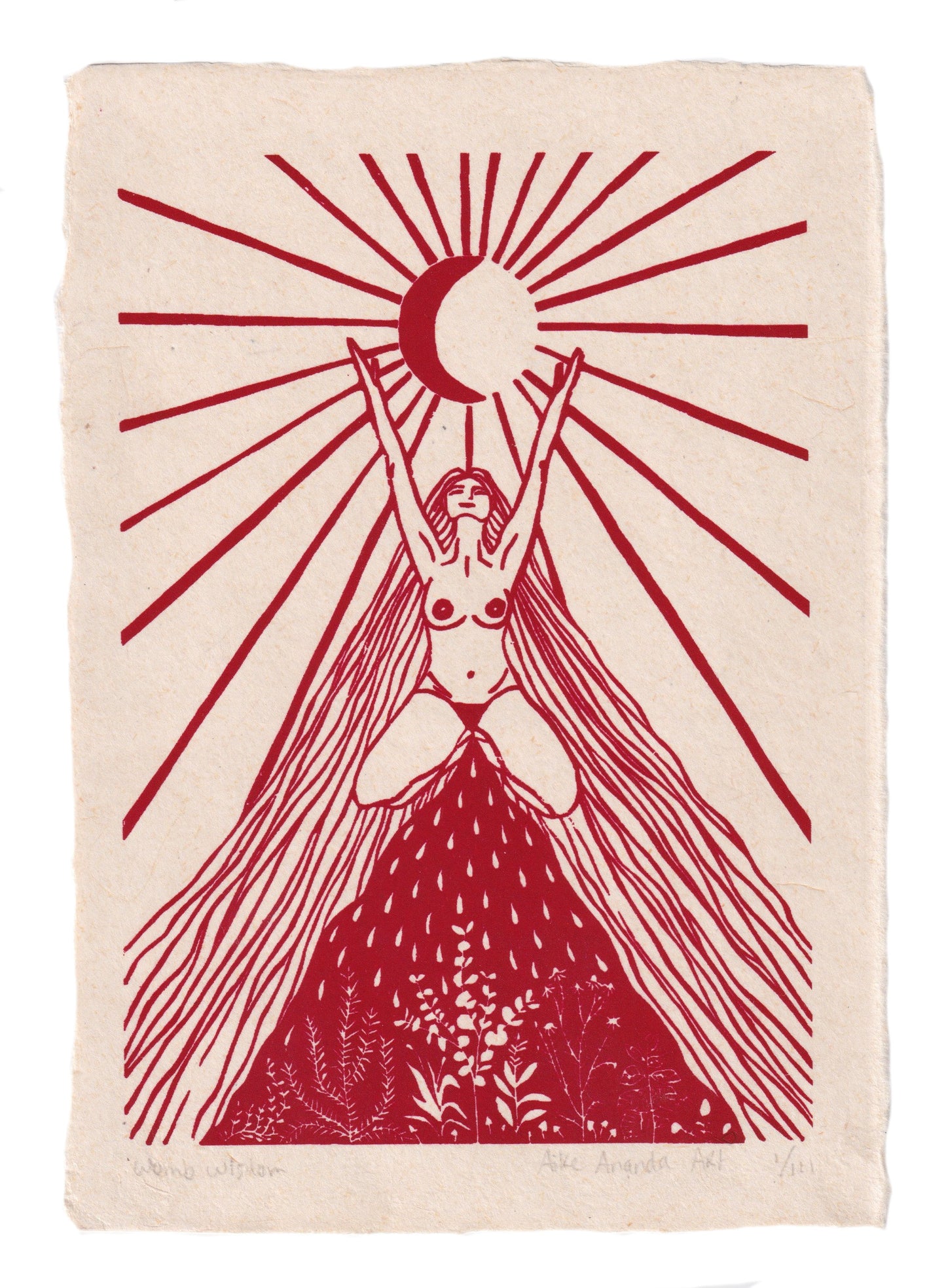 Womb Wisdom, feminine print, vrouwenprint, vrouwen kunst, menstruation art, cyclus kunst, moontime art. Divine feminine art.