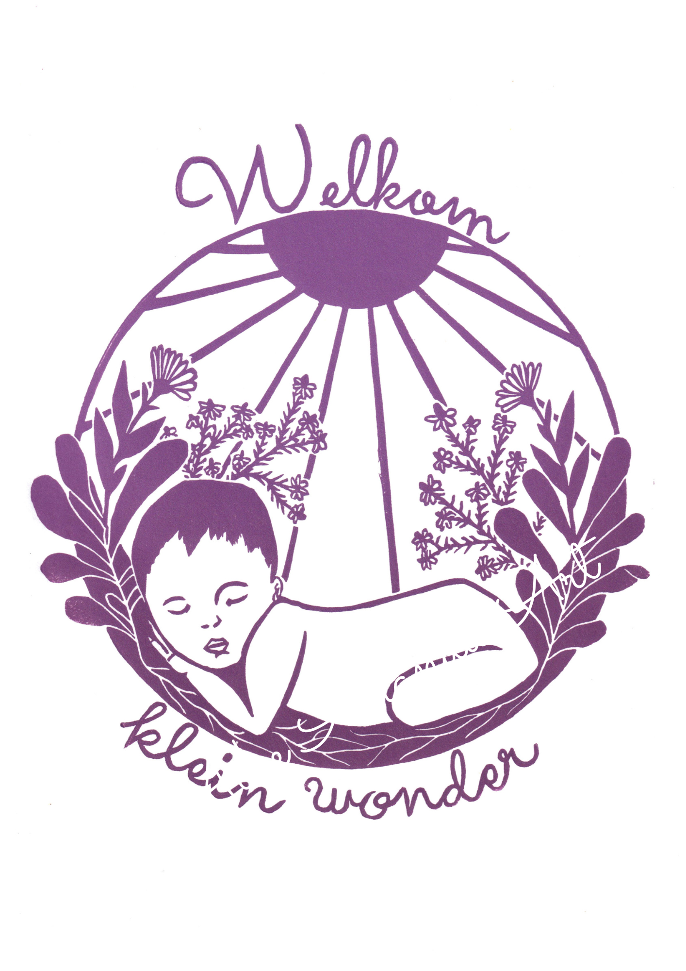 Welkom klein wonder- paars LICENTIE