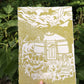 Yurt kunst, ger kunst, tiny house kunst, tinyhouse art, yurt art, simple life art, a little place on mother earth, yurt print, linoleum print, linocut art