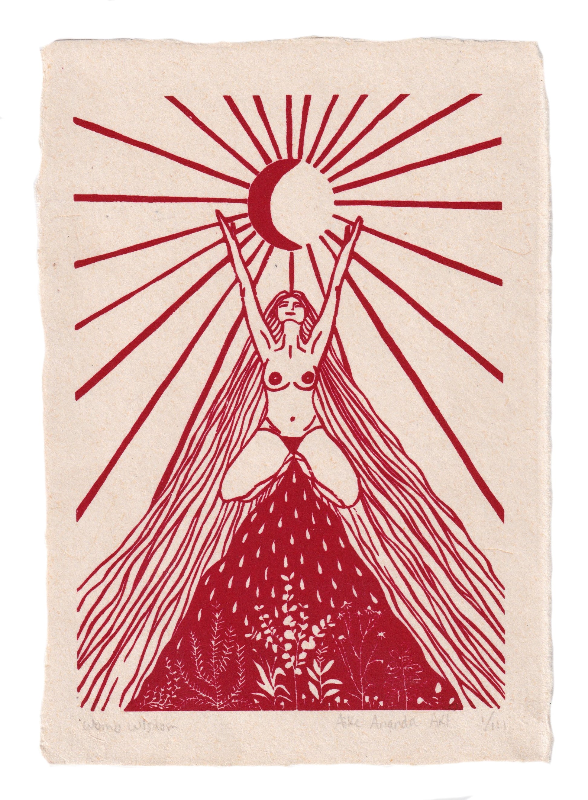Womb Wisdom, feminine print, vrouwenprint, vrouwen kunst, menstruation art, cyclus kunst, moontime art. Divine feminine art.